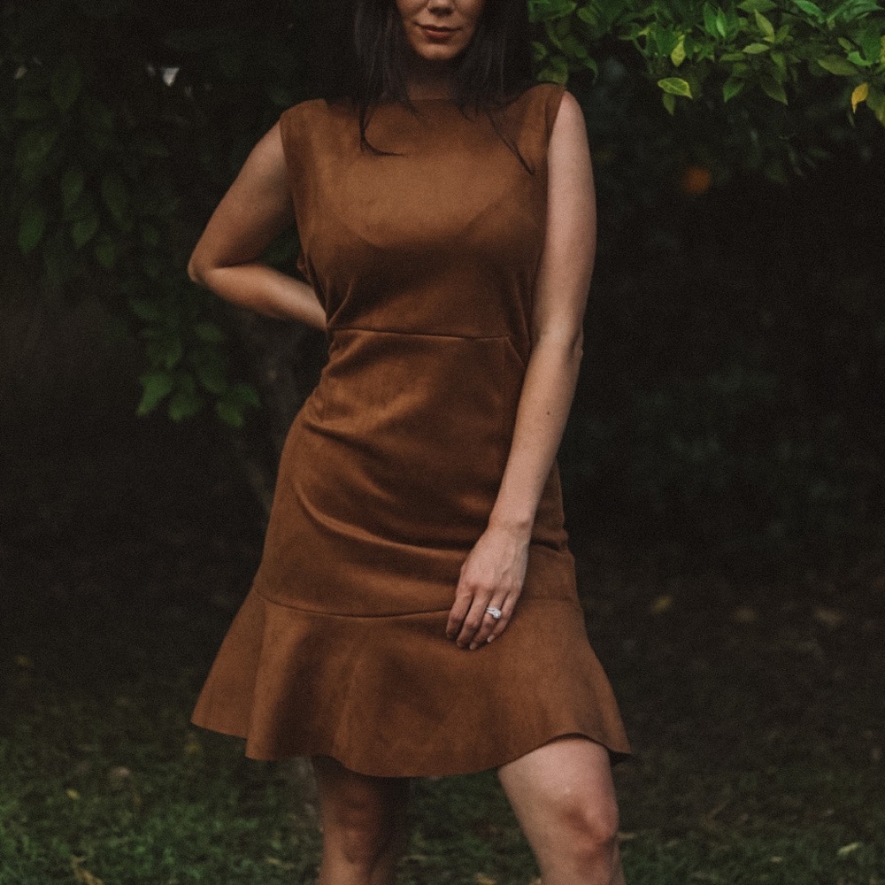 ILE New York brown suede dress size 14